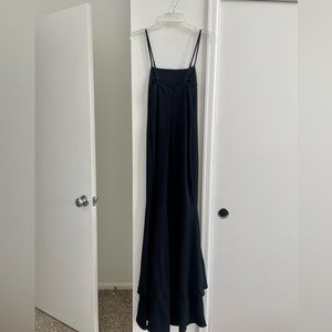 Lulu’s Black Tiered Trumpet Hem Maxi Dress